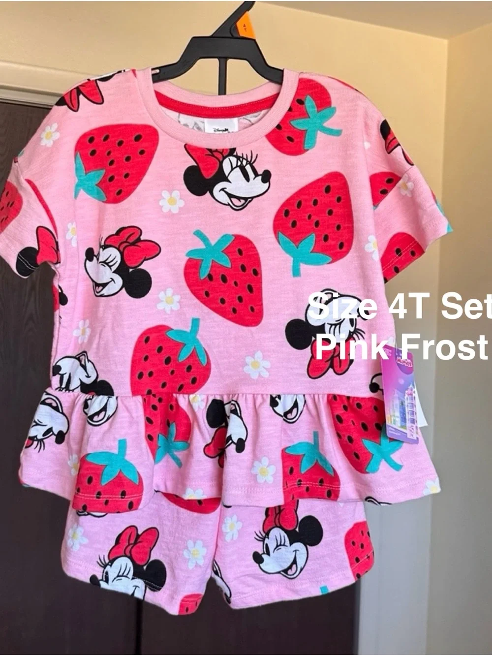 Minnie Mouse Toddler Girls' Short Sleeve Graphic Tee Set, 4T